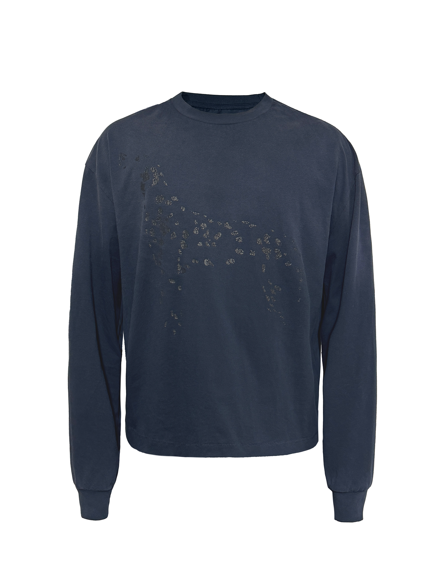 JCAESAR Distressed Dalmatian‑Print Long‑Sleeve Shirt