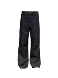 JCAESAR Double‑Waist Slight Flare Raw Denim Trousers - jcaesarclo