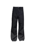 JCAESAR Double‑Waist Slight Flare Raw Denim Trousers - jcaesarclo
