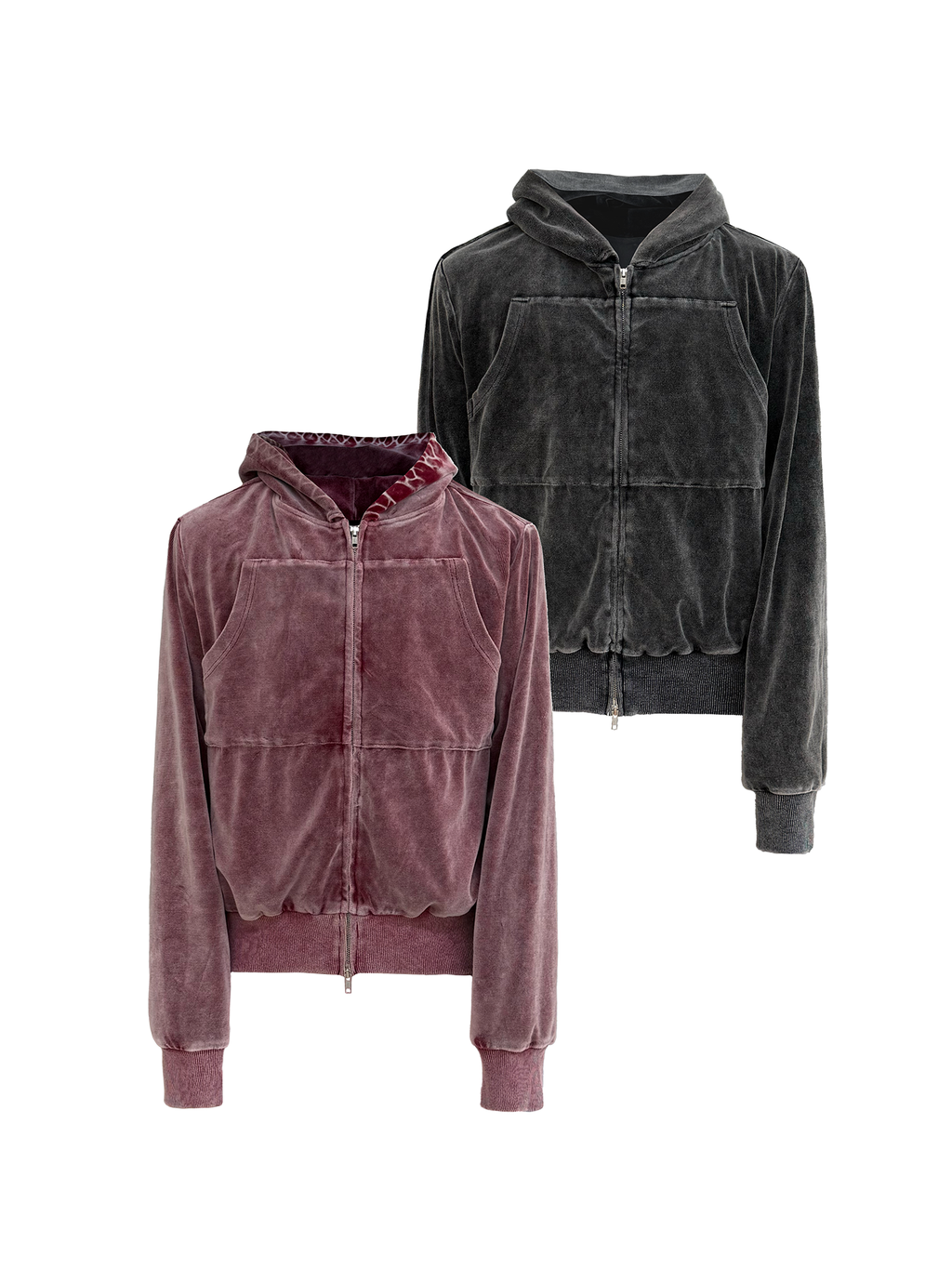JCAESAR Washed Tie-Dye Velvet Sweatshirt
