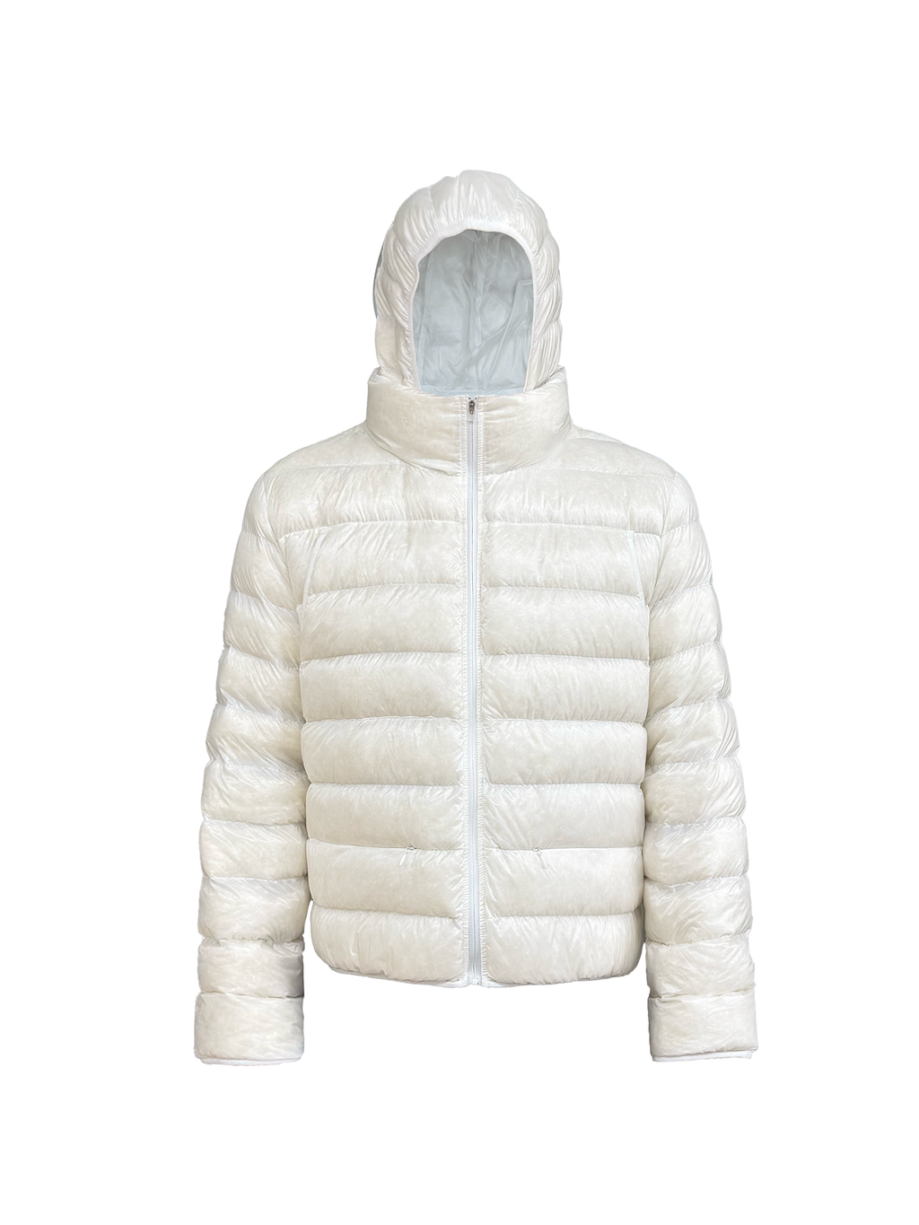JCAESAR Sheer Baffle-Quilted Down Jacket