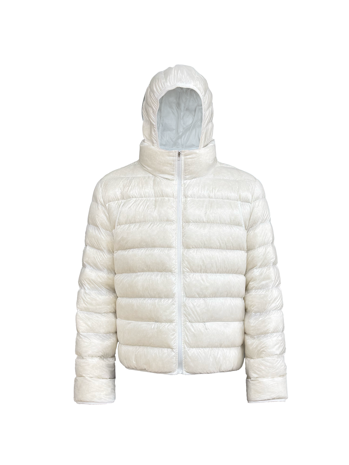JCAESAR Sheer Baffle-Quilted Down Jacket