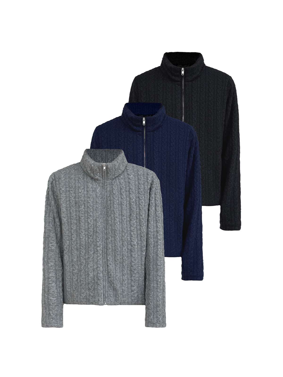 JCAESAR  Double Cable-Knit Down Jacket