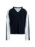 JCAESAR Contrast‑color raglan hockey long‑sleeve shirt