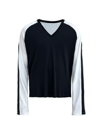 JCAESAR Contrast‑color raglan hockey long‑sleeve shirt