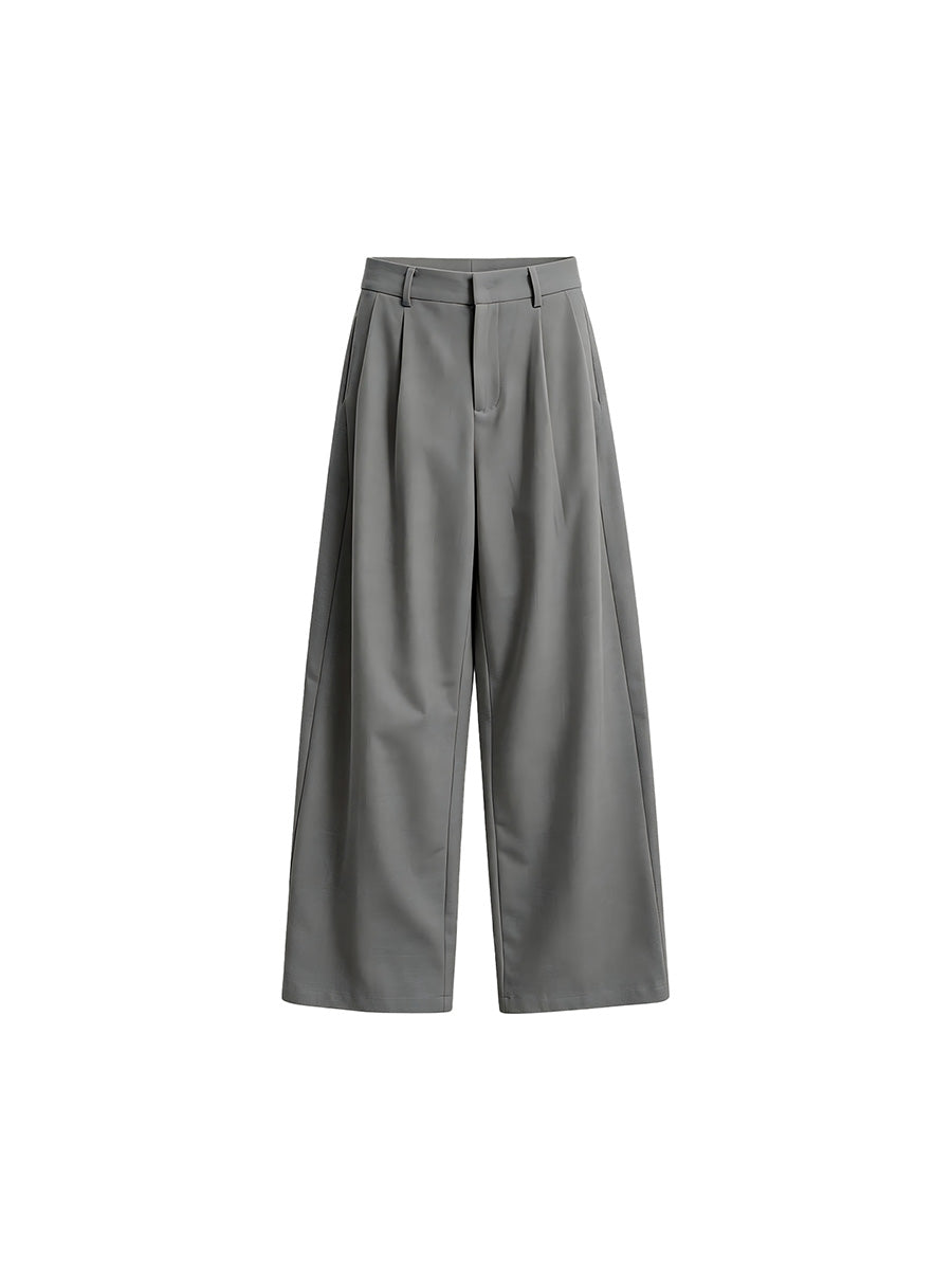 JCAESAR WOMEN Pleated Low‑Crotch Curved‑Blade Pants