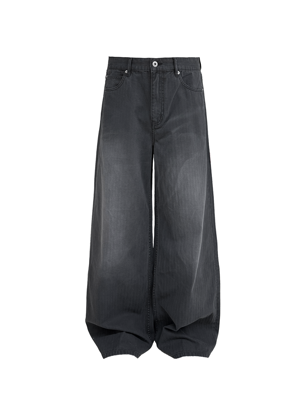 JCAESAR Dark‑stripe grey‑mist washed denim jeans