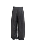 JCAESAR Purple Plaid Double-Pleat Wide Waistband Trousers
