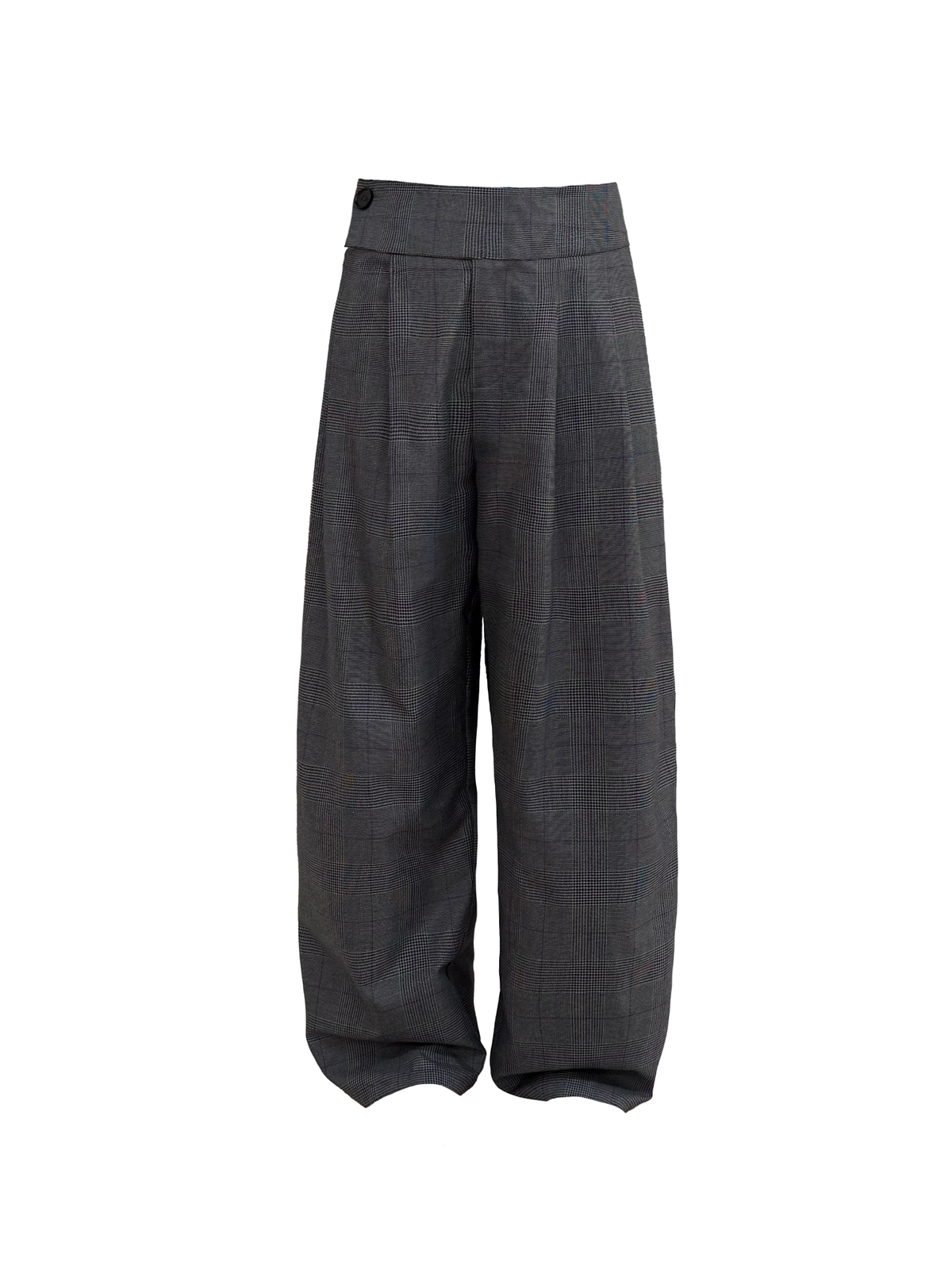 JCAESAR Purple Plaid Double-Pleat Wide Waistband Trousers