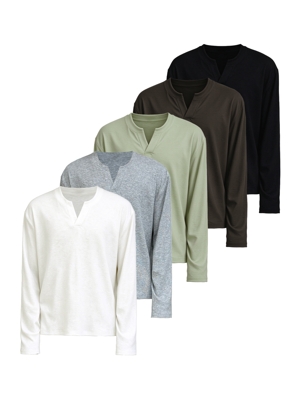 JCAESAR Long-Sleeve V-Neck Knit Top