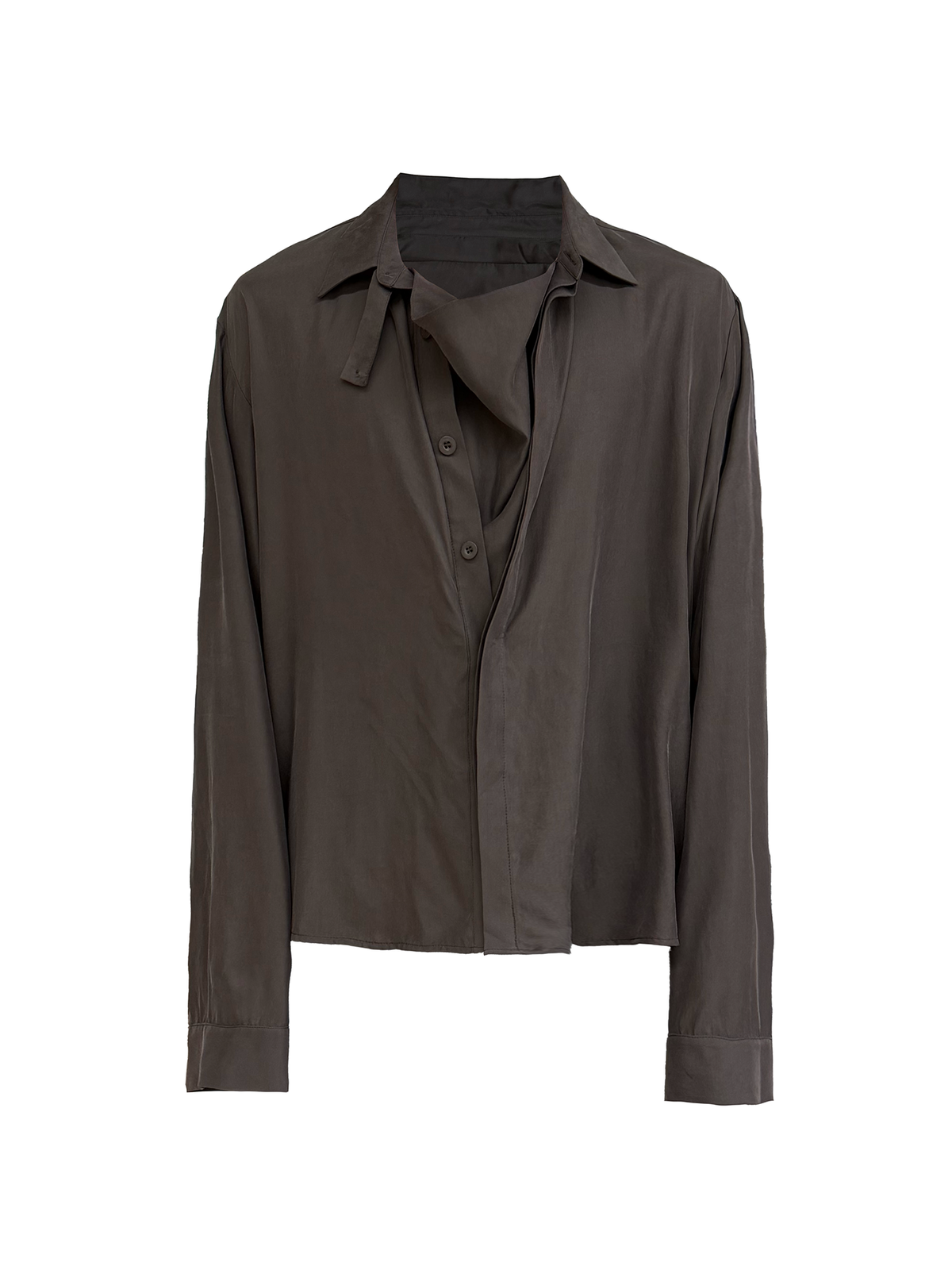 JCAESAR Cupro Draped-Neck Shirt