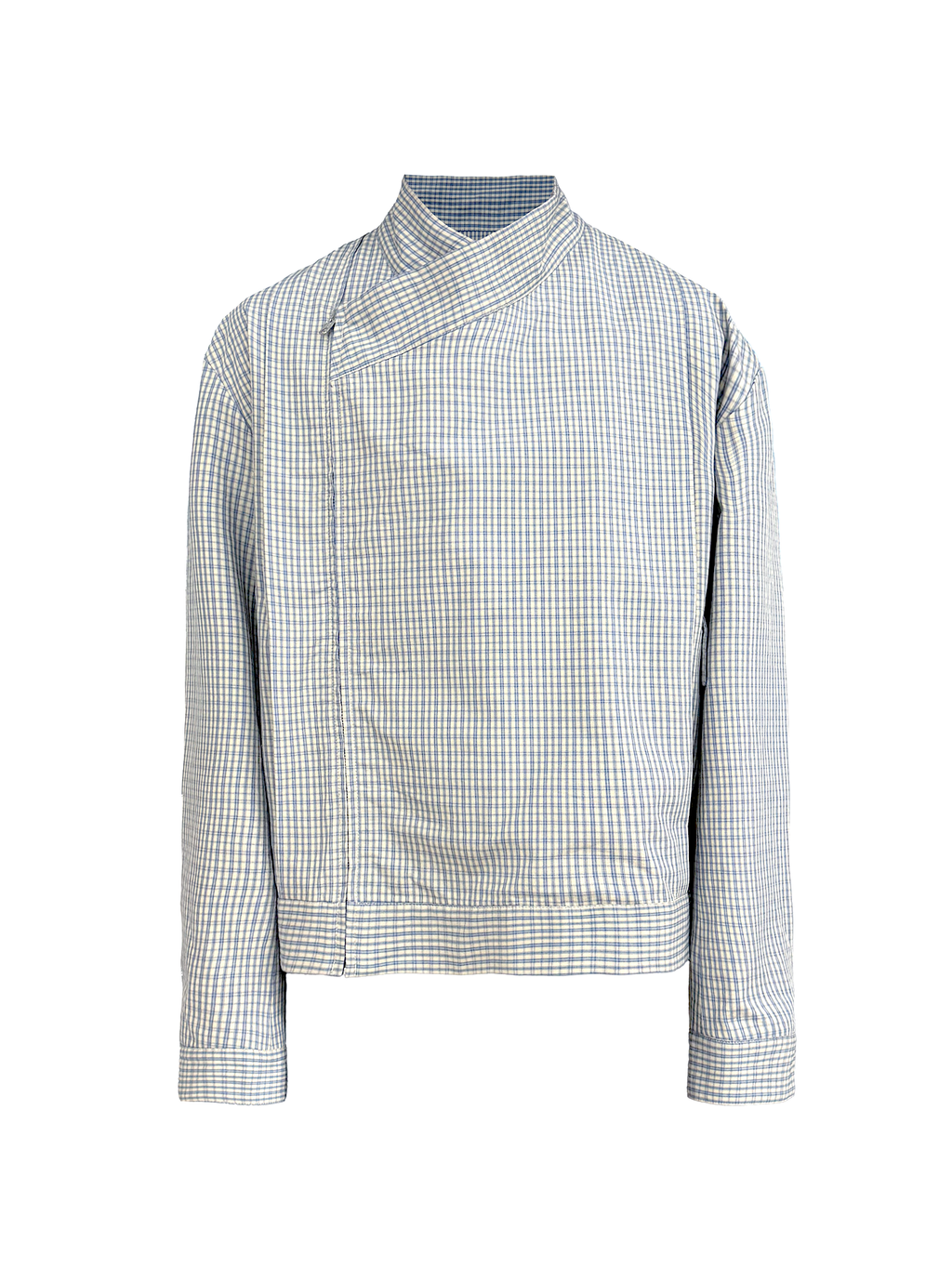 JCAESAR Cross‑collar mesh pleated jacket