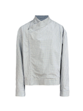 JCAESAR Cross‑collar mesh pleated jacket