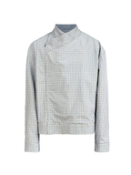 JCAESAR Cross‑collar mesh pleated jacket