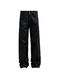 JCAESAR Slim straight black‑wax denim jeans