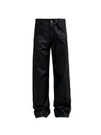 JCAESAR Slim straight black‑wax denim jeans