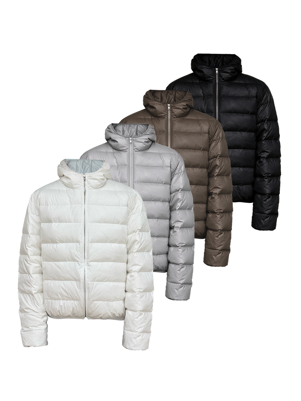 JCAESAR BASIC Essential Vertical Baffle Quilted Puffer Jacket