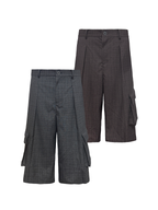 JCAESAR Plaid Pleated Cargo Cropped Pants - jcaesarclo