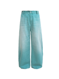 JCAESAR  Mint‑green washed denim jeans