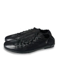 JCAESAR Lace-Up Ruched Trainer Leather Shoes - jcaesarclo