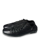 JCAESAR Lace-Up Ruched Trainer Leather Shoes - jcaesarclo