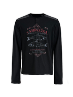JCAESAR Sardine‑panel Henley long‑sleeve shirt