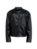 JCAESAR  Leather Jacket with Hidden Mesh Pockets