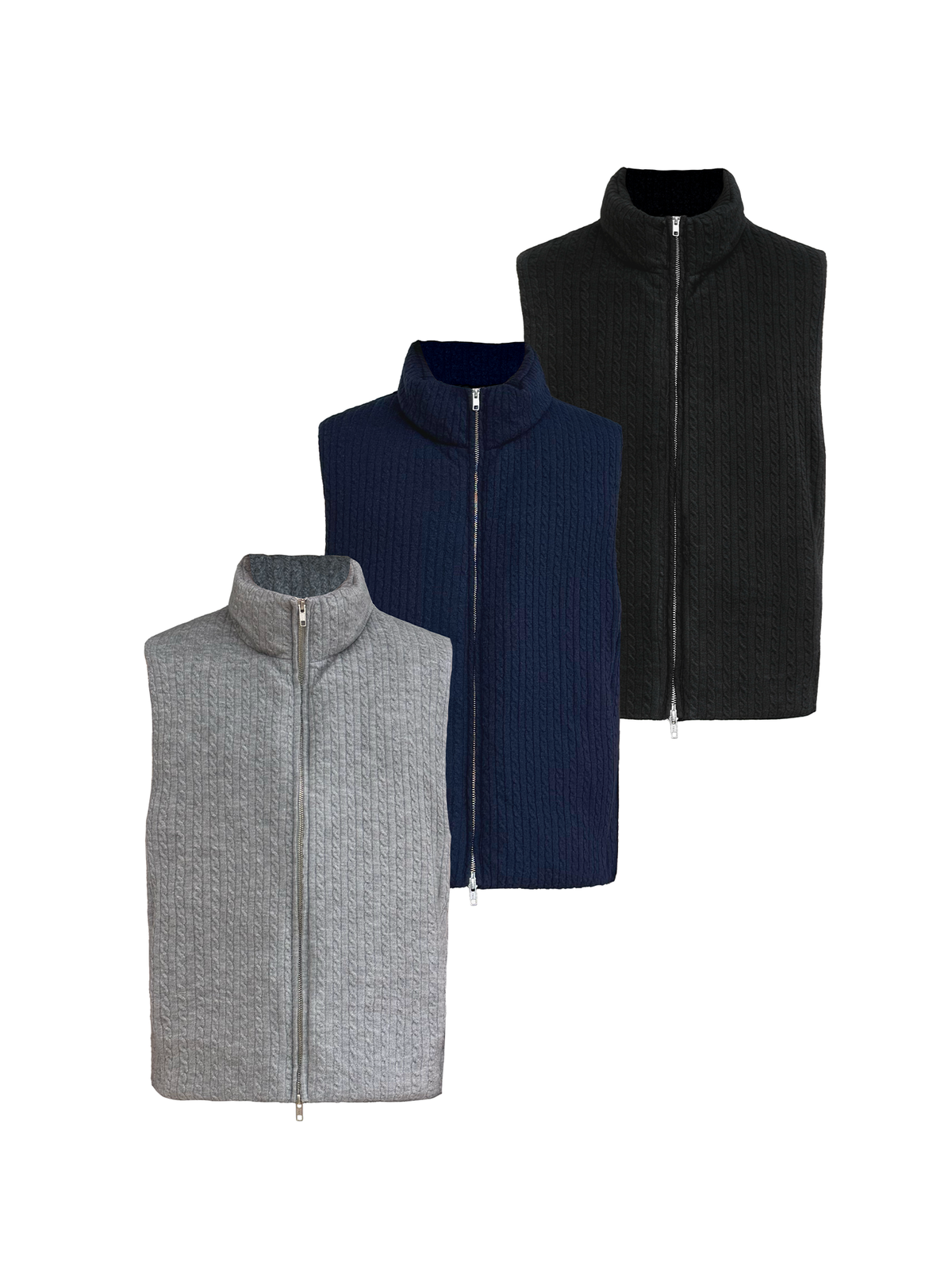 JCAESAR Cable-Knit Down Vest