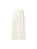 JCAESAR WOMEN Linen trousers with lace panels and pleats