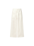 JCAESAR WOMEN Linen trousers with lace panels and pleats