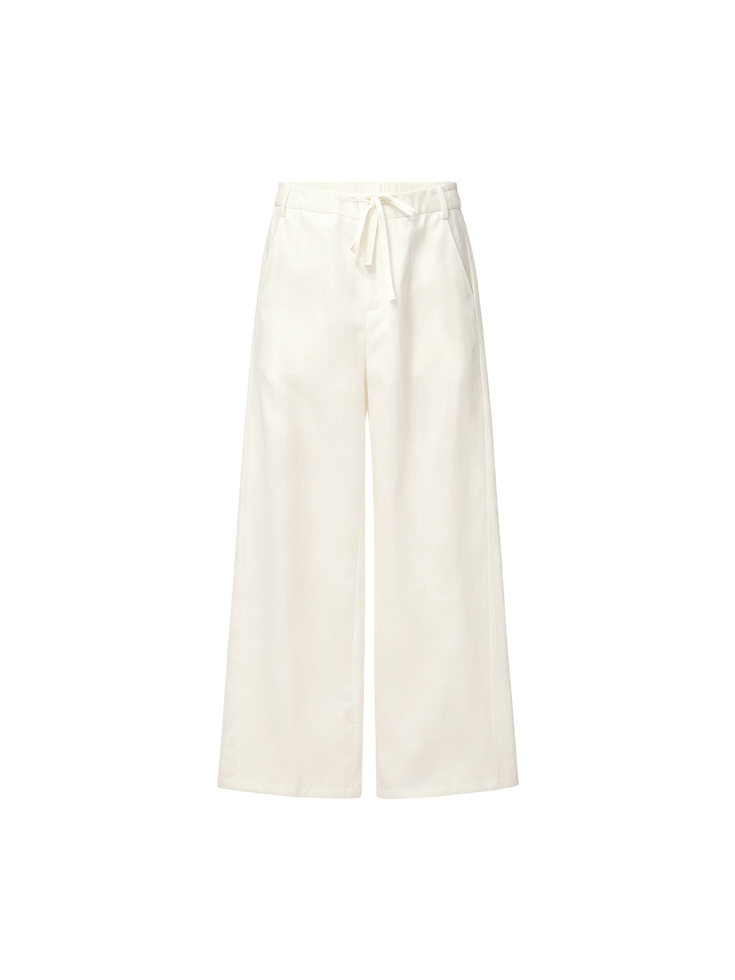 JCAESAR WOMEN Linen trousers with lace panels and pleats