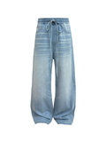 JCAESAR Lightweight drawstring sleep pants in blue denim