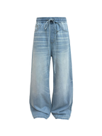 JCAESAR Lightweight drawstring sleep pants in blue denim