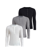 JCAESAR  Five-Snap Henley Long Sleeve