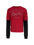 JCAESAR Flow Faux Two-Piece Graphic Long Sleeve