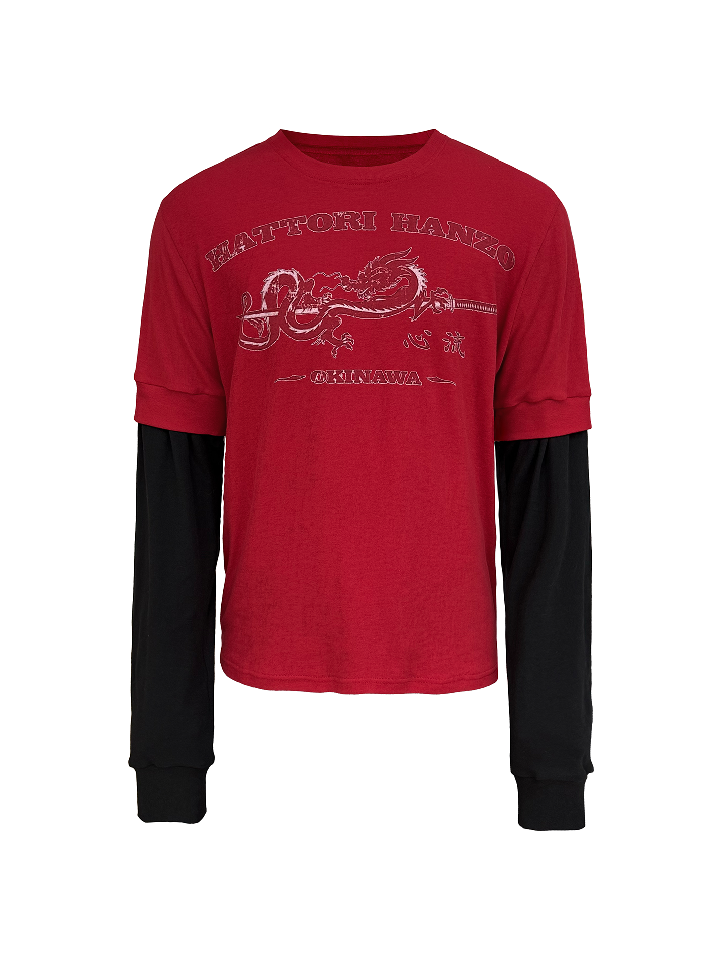 JCAESAR Flow Faux Two-Piece Graphic Long Sleeve