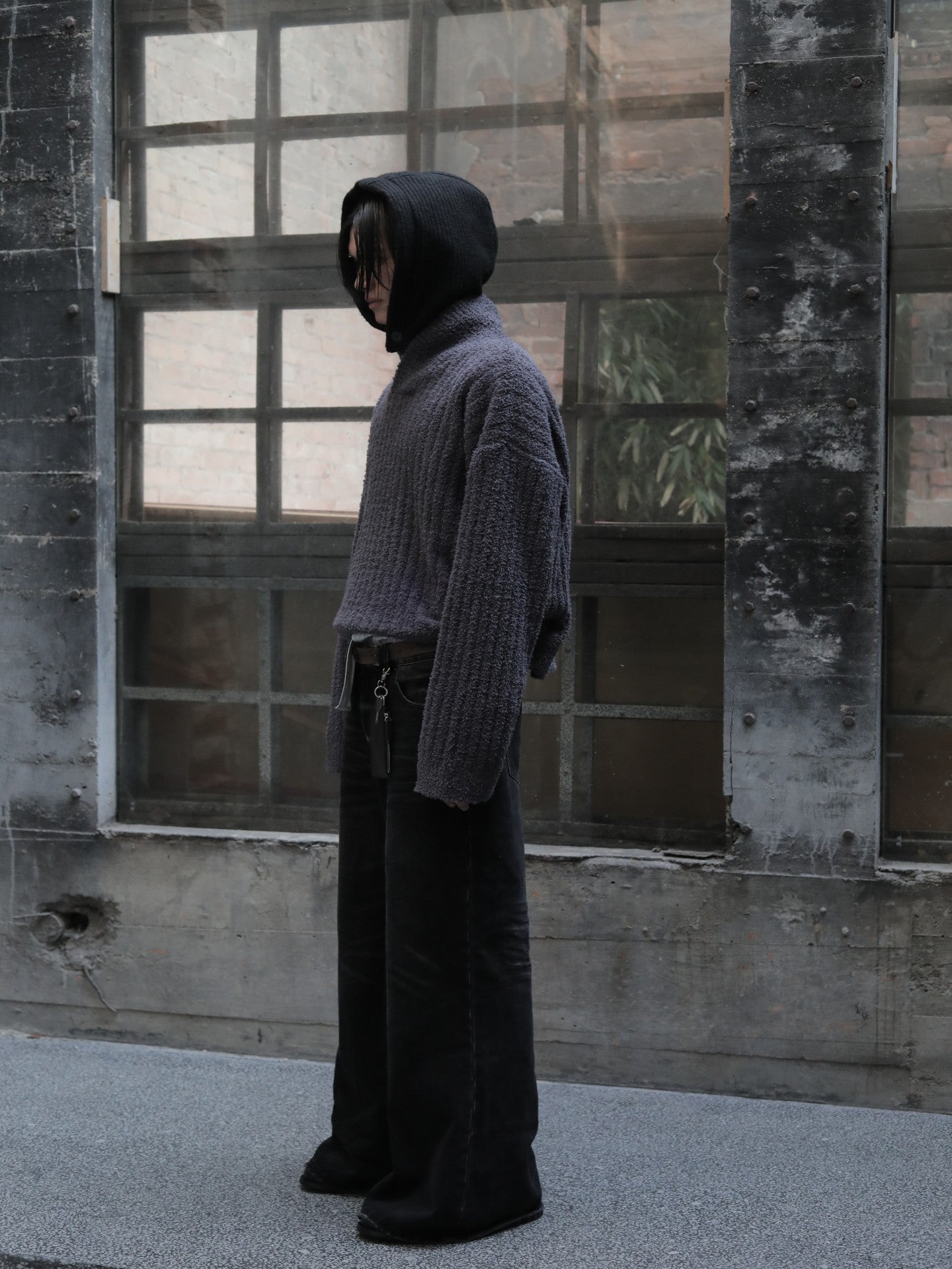 JCAESAR  Shawl Collar Ribbed Knit Sweater - jcaesarclo