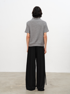 JCAESAR Diagonal Zipper Waffle-Knit Short-Sleeve Top - jcaesarclo