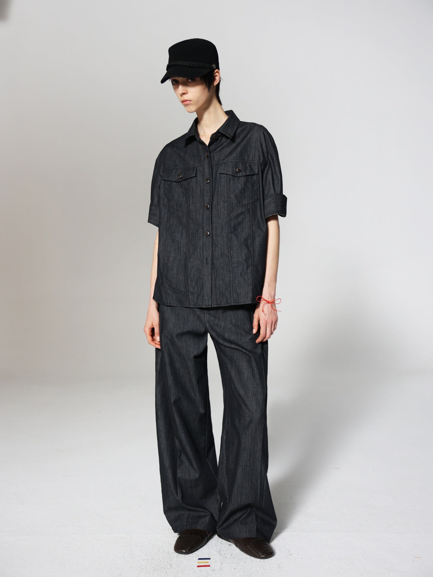 JCAESAR WOMEN Mid‑sleeve folded dandy shirt