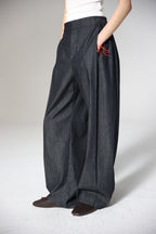 JCAESAR WOMEN Ultra‑Light Raw Denim Pleated Trousers