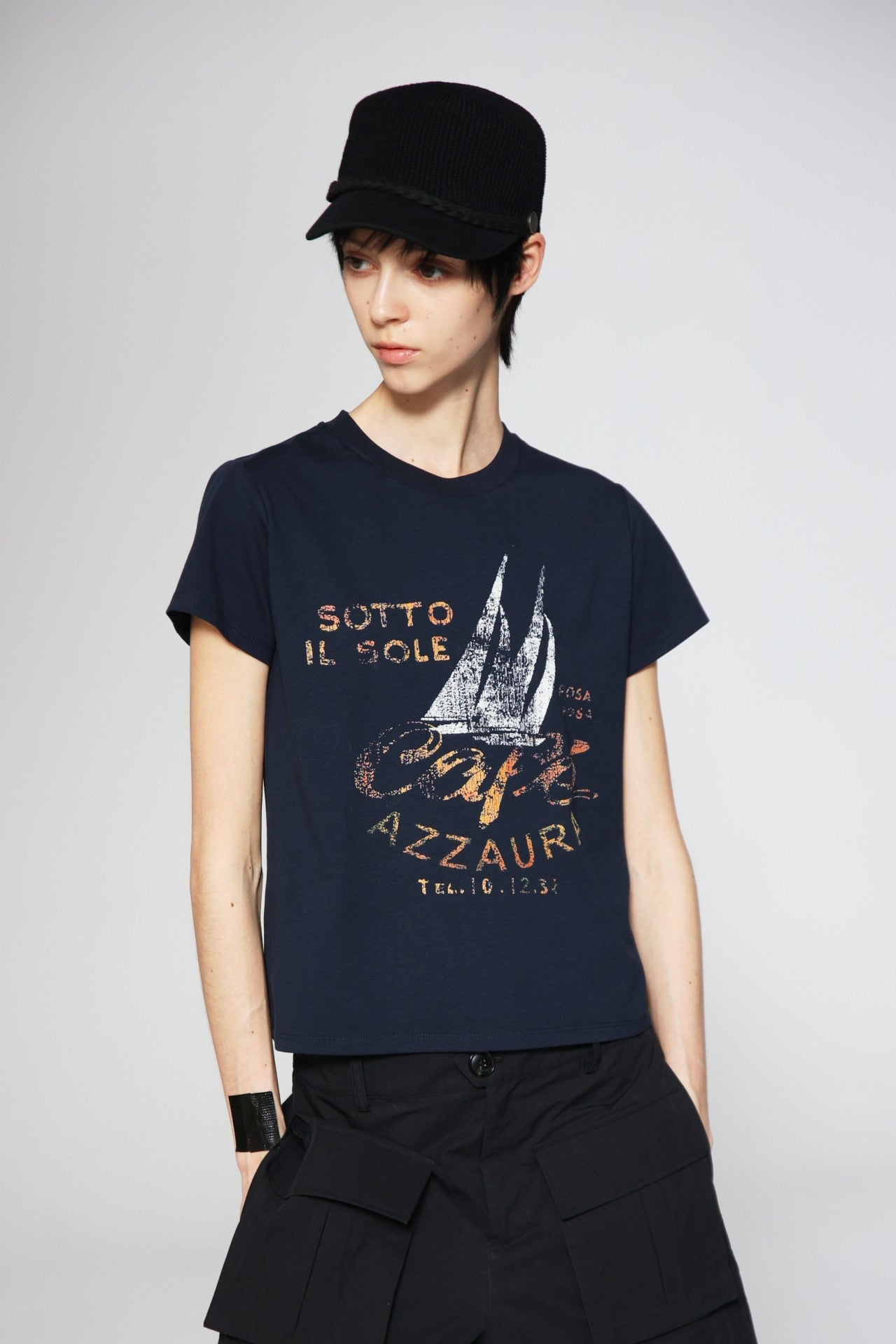 JCAESAR WOMEN Distressed Nautical Print T‑Shirt