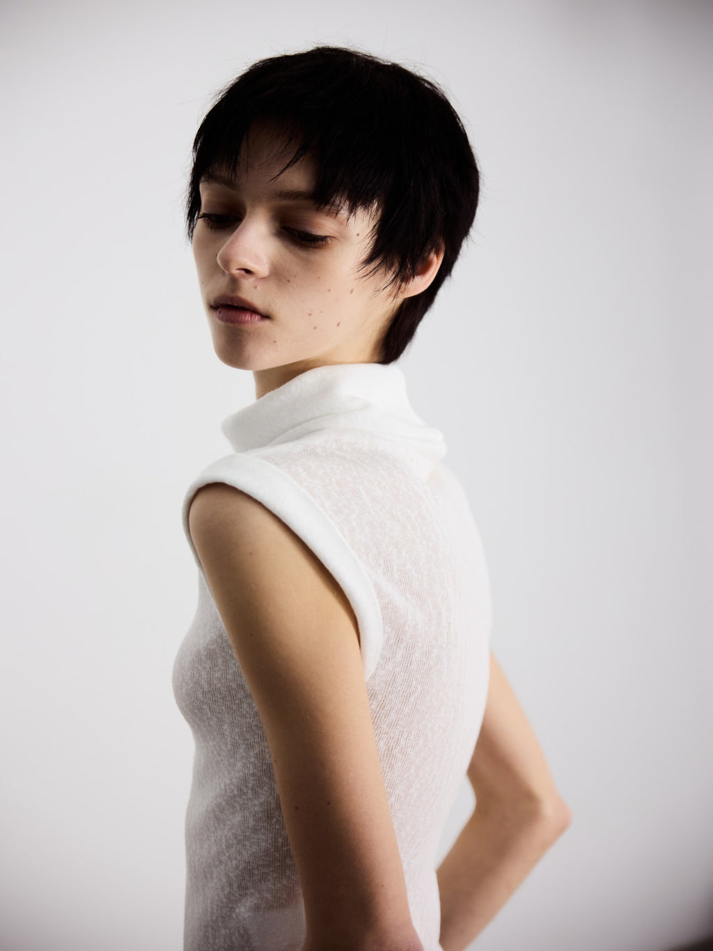 JCAESAR WOMEN Draped Cowl‑Neck Folded‑Hem Tee