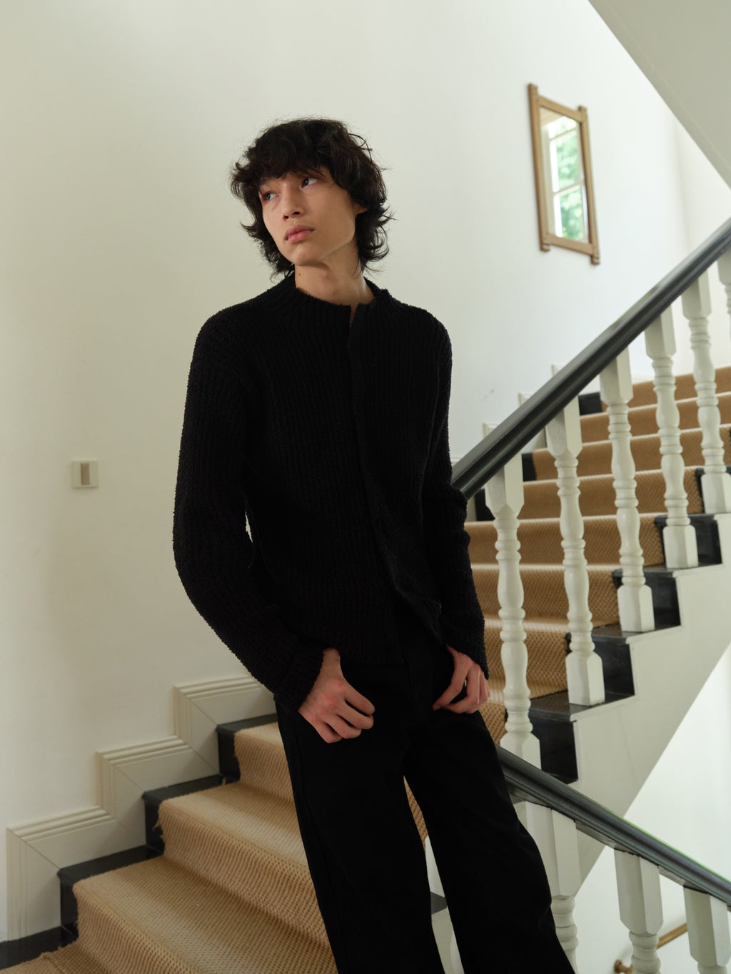JCAESAR Slim-Fit Chunky Ribbed Sweater