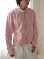 JCAESAR Quilted Elbow-Patch Denim Jacket