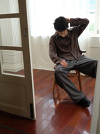 JCAESAR Cupro Draped-Neck Shirt