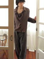 JCAESAR Cupro Draped-Neck Shirt