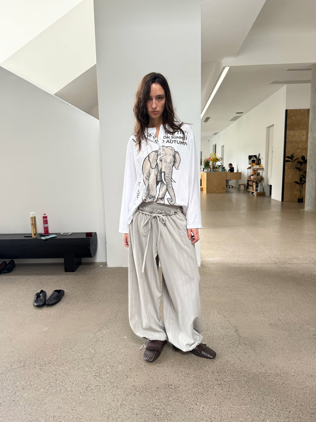 JCAESAR WOMEN Comfort striped drawstring balloon pants