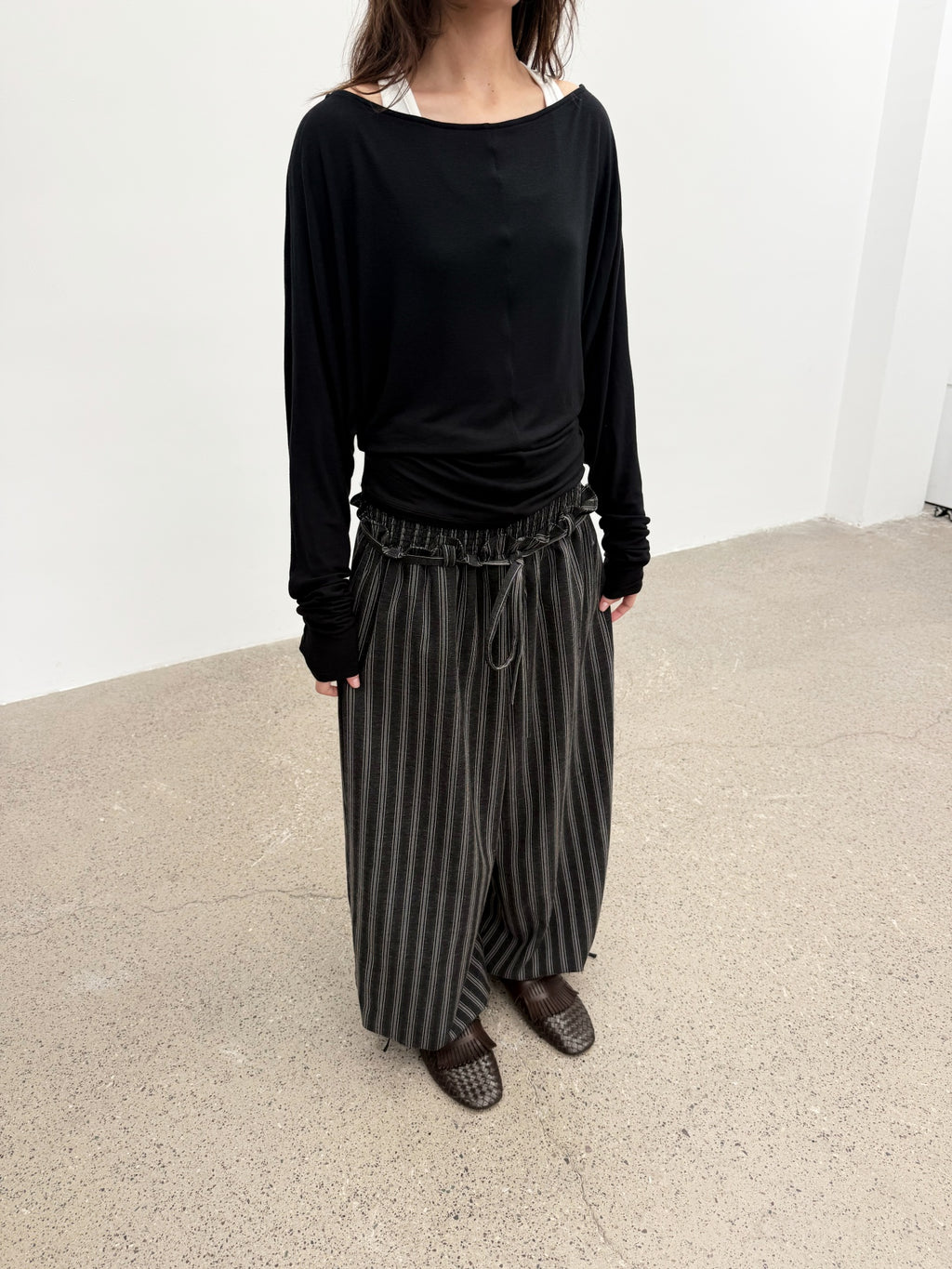 JCAESAR WOMEN Comfort striped drawstring balloon pants