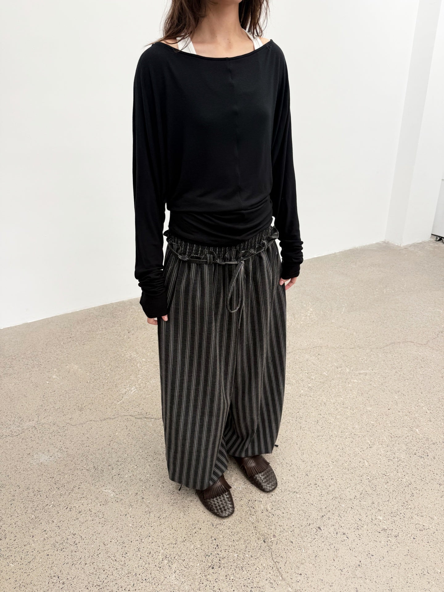 JCAESAR WOMEN Comfort striped drawstring balloon pants