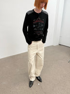 JCAESAR Sardine‑panel Henley long‑sleeve shirt